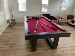 Refined pool table in Pacific Palisades, CA