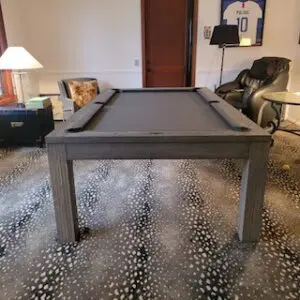 Pool table in modern man cave
