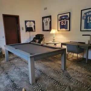 Pool table in modern man cave