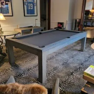 Pool table in modern man cave