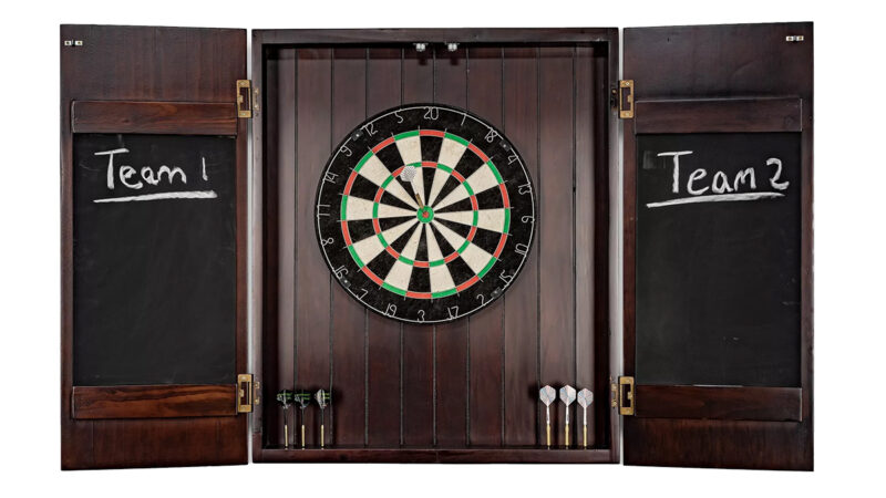 Rustic Chocolate Dartboard Cabinet