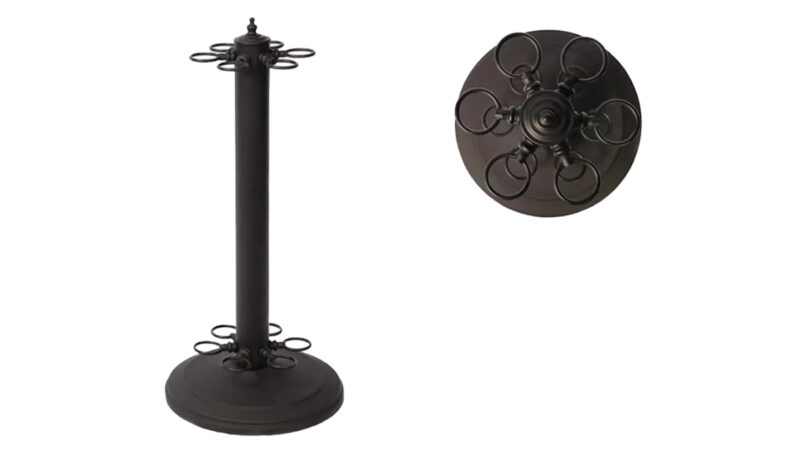 Matte Black Metal Floor Rack