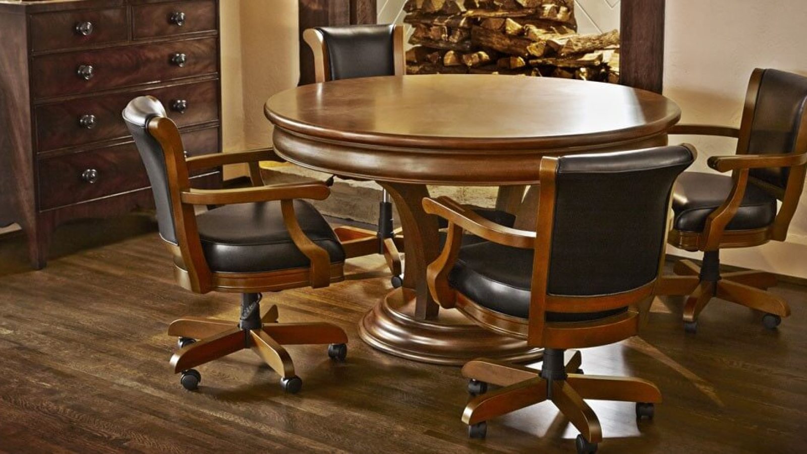 Centennial Game Table Espresso with reversible game top lifestyle