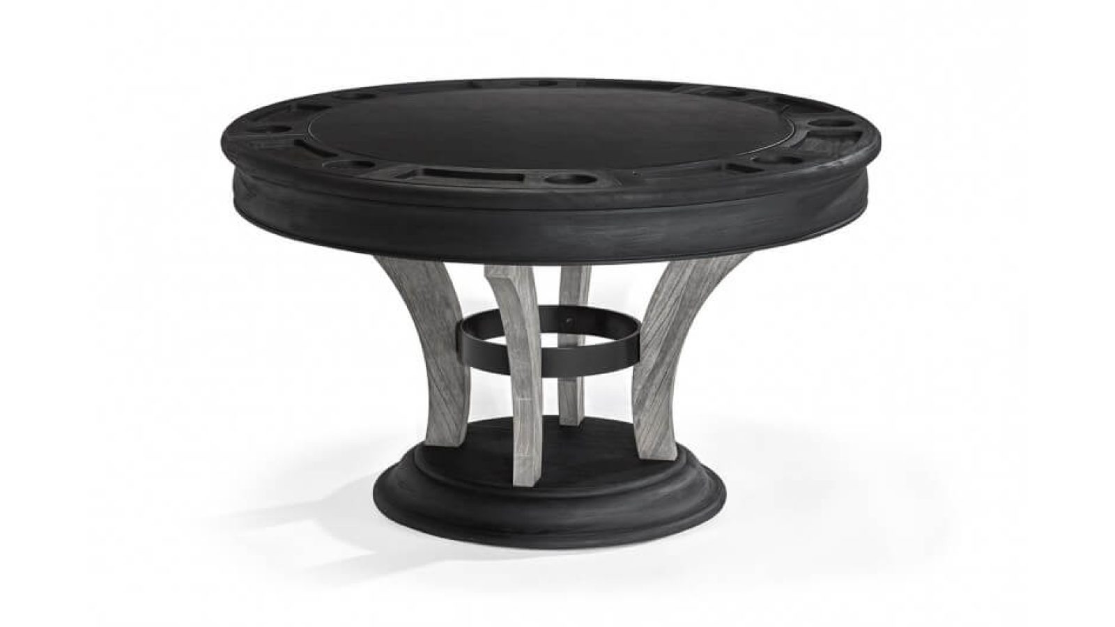 Centennial game table black wire brush rustic grey with reversible game top