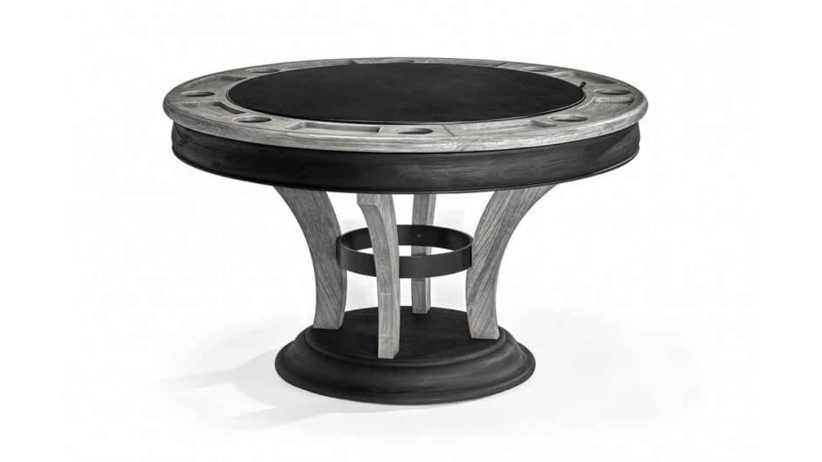 Centennial game table rustic grey black wire brush with reversible game top