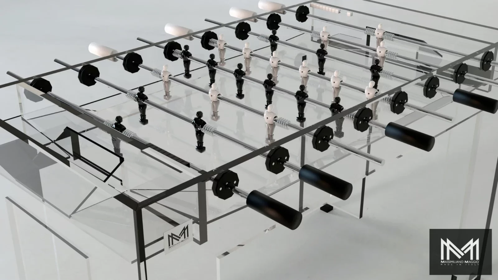 Foosball Crystal Modern Massimiliano Maggio Acrylic detail
