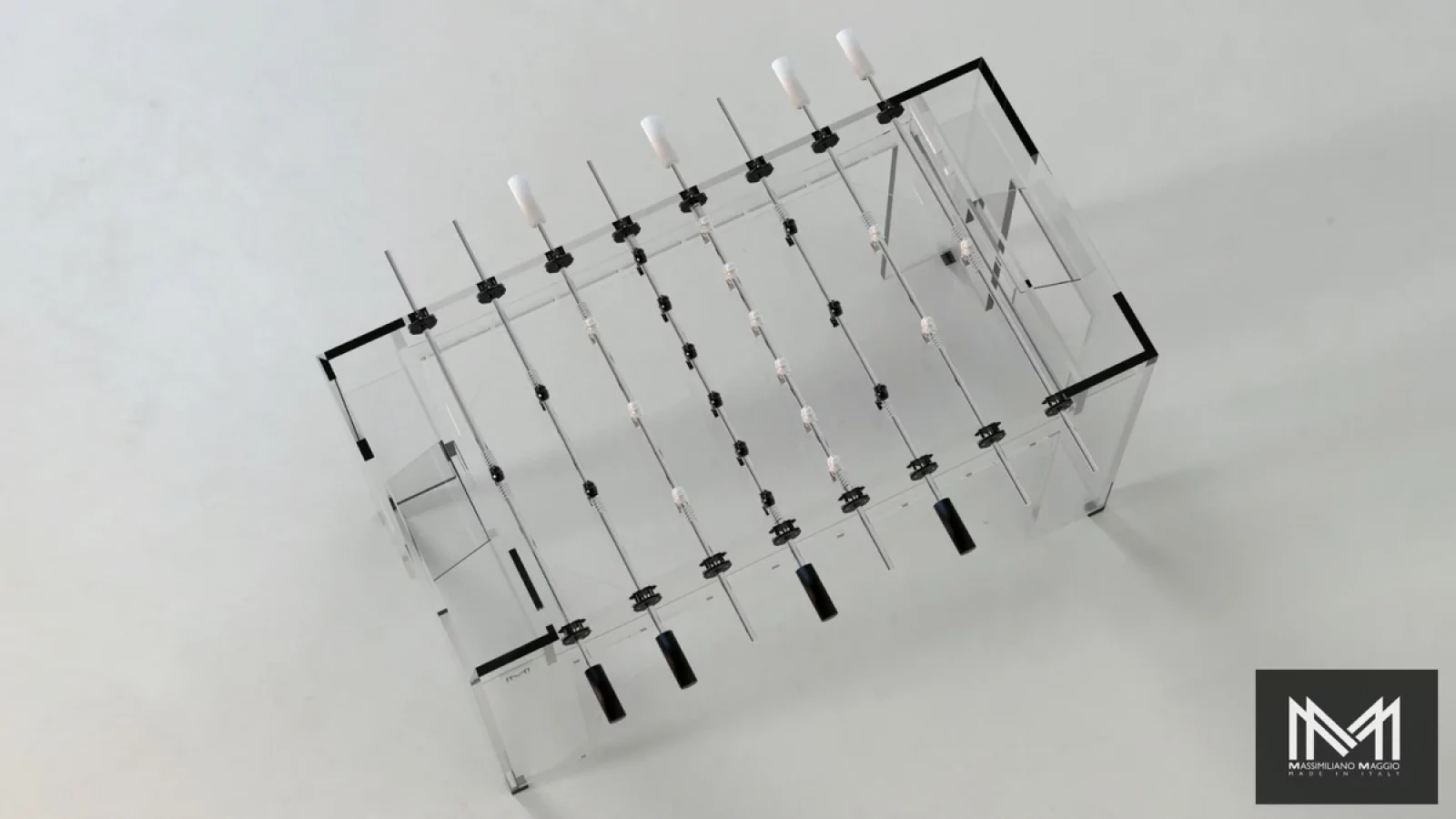 Foosball Crystal Modern Massimiliano Maggio Acrylic overview