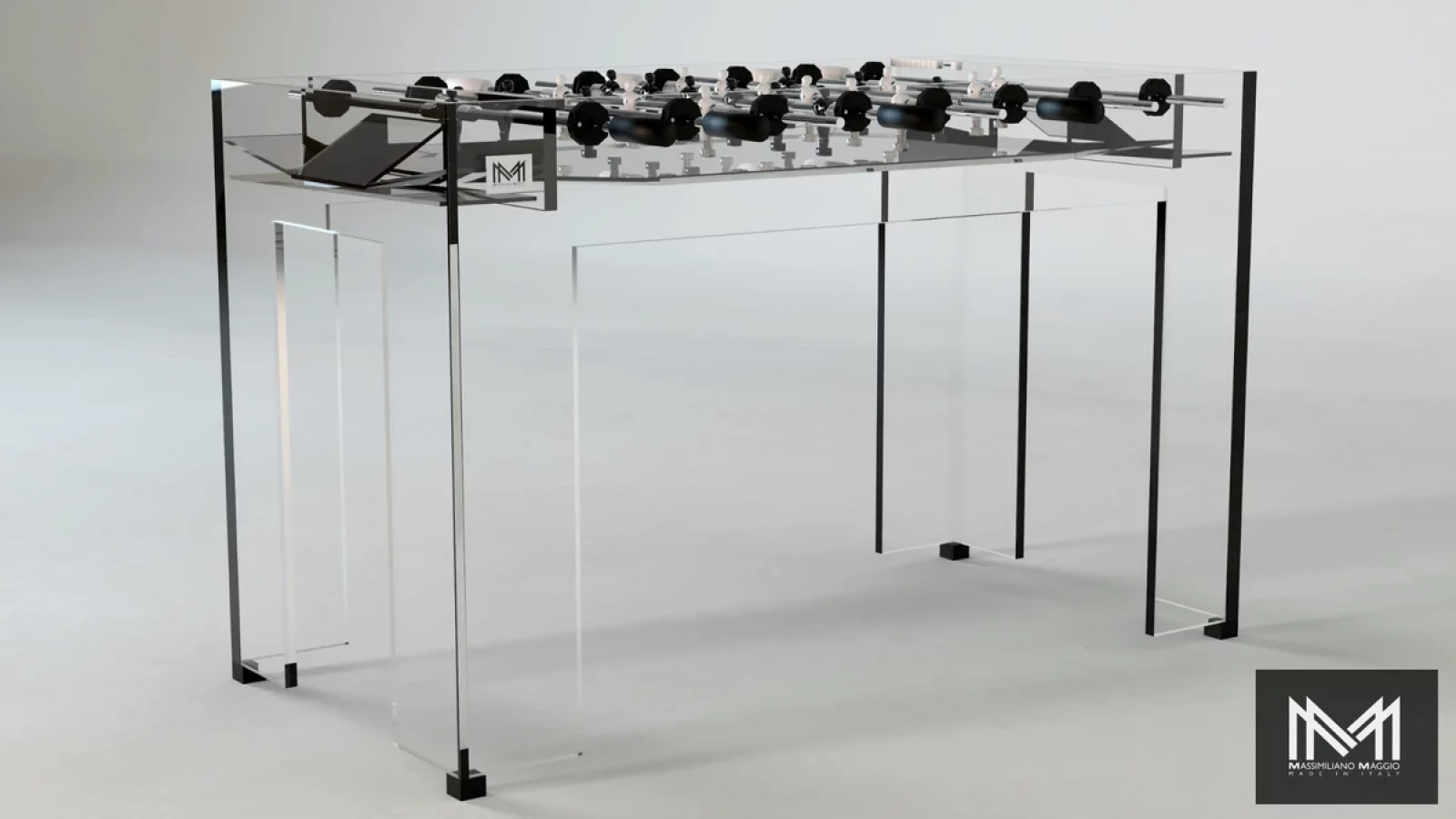 Foosball Crystal Modern Massimiliano Maggio Acrylic