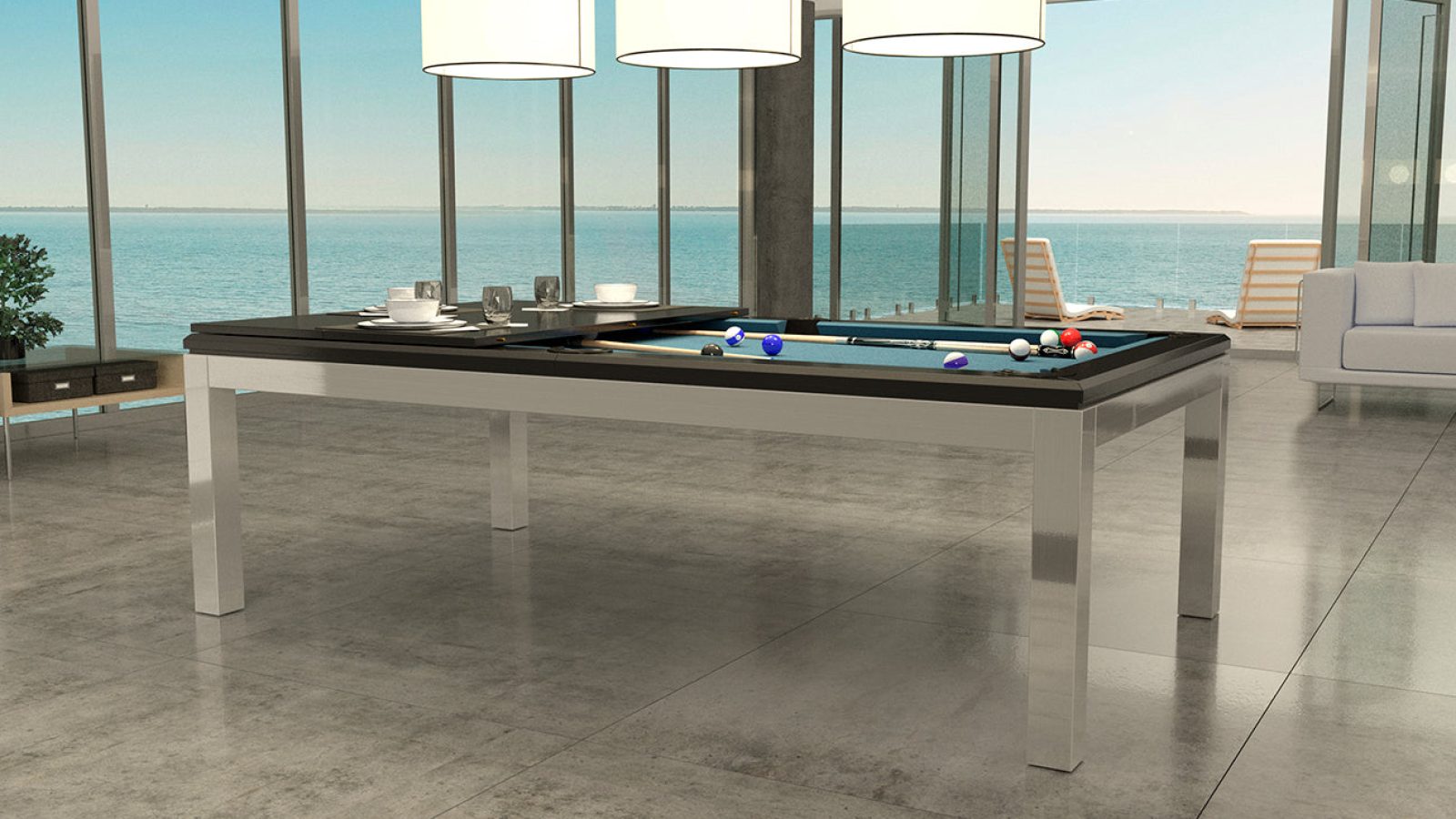 La Condo Evolution Stainless Pool Table Canada Billard 3 1296x