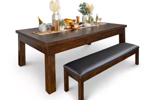 Polk with dining top setting and bench