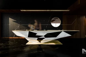 Terra Pool Table Massimiliano Maggio Made in Italy Carrara Marble Black Lacquered 2