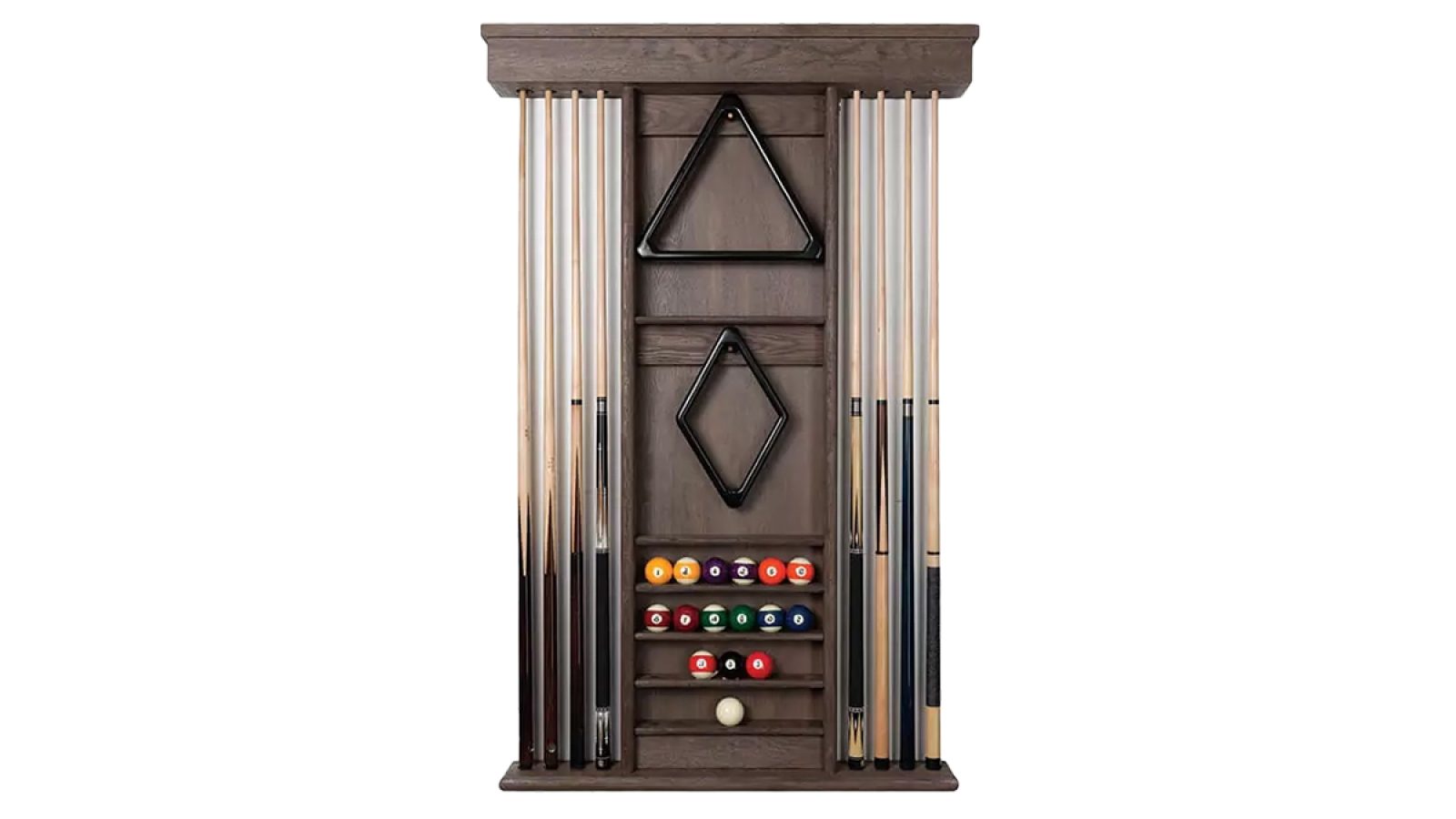 Weathered Oak Ambassador Wall Cue Rack