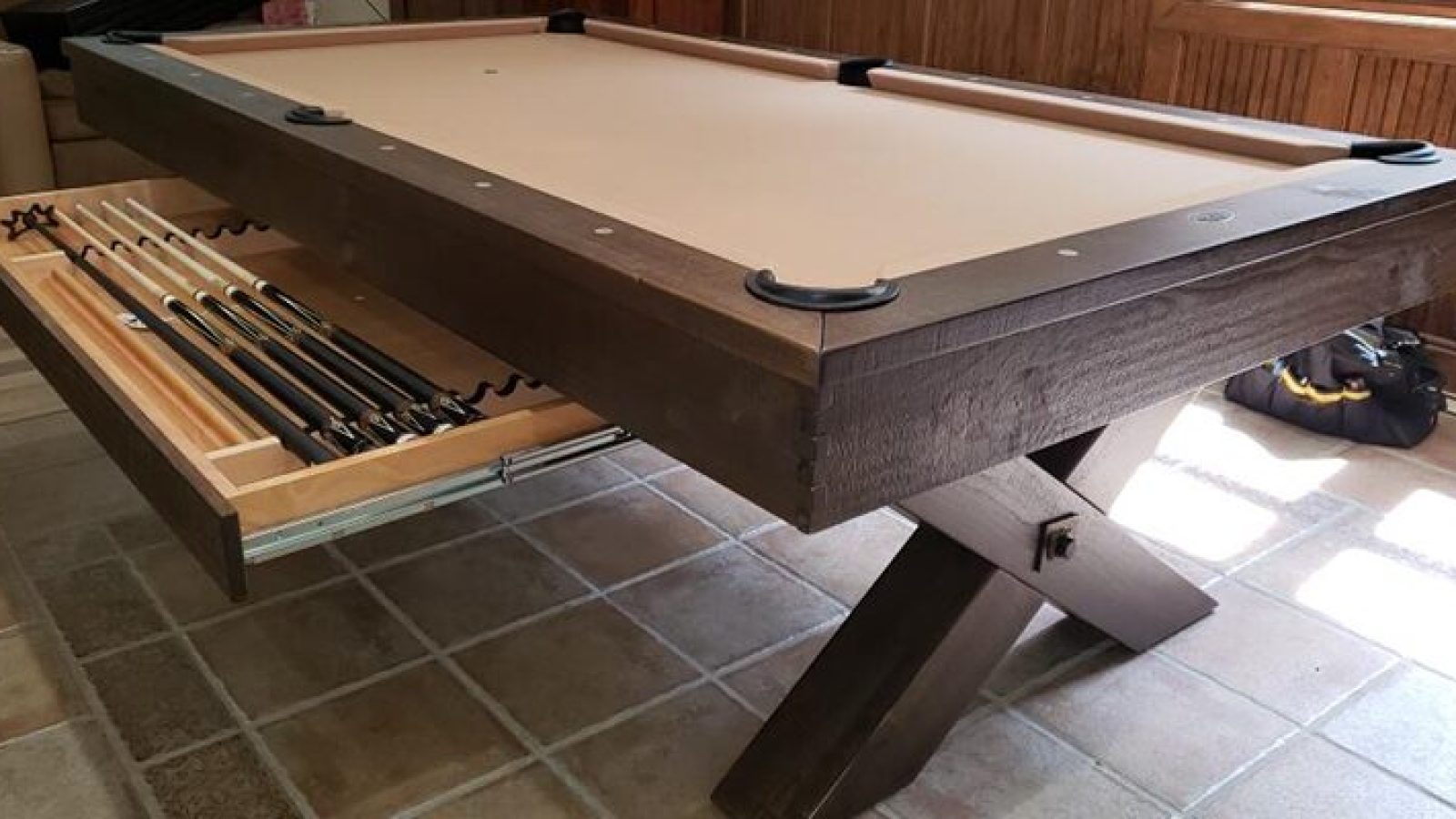 durango pooltable pine mbk drawer open