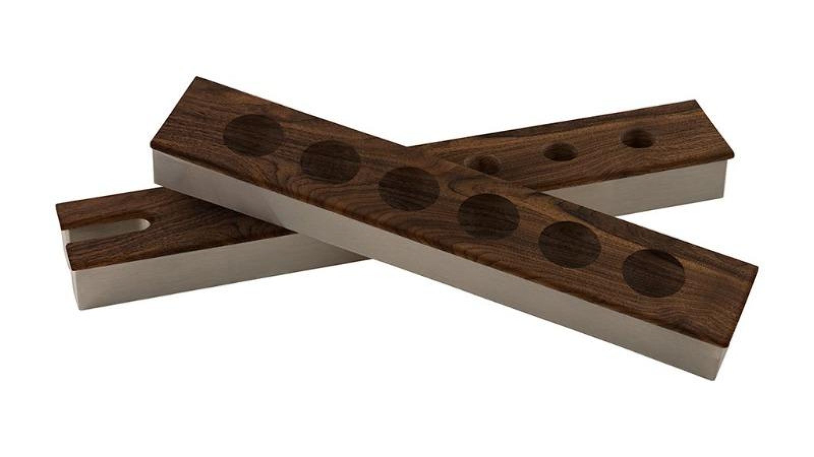 la condo cue rack 2pc wall rack walnut stainless bridge