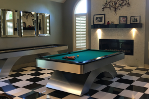waterfall brushed aluminum black rails