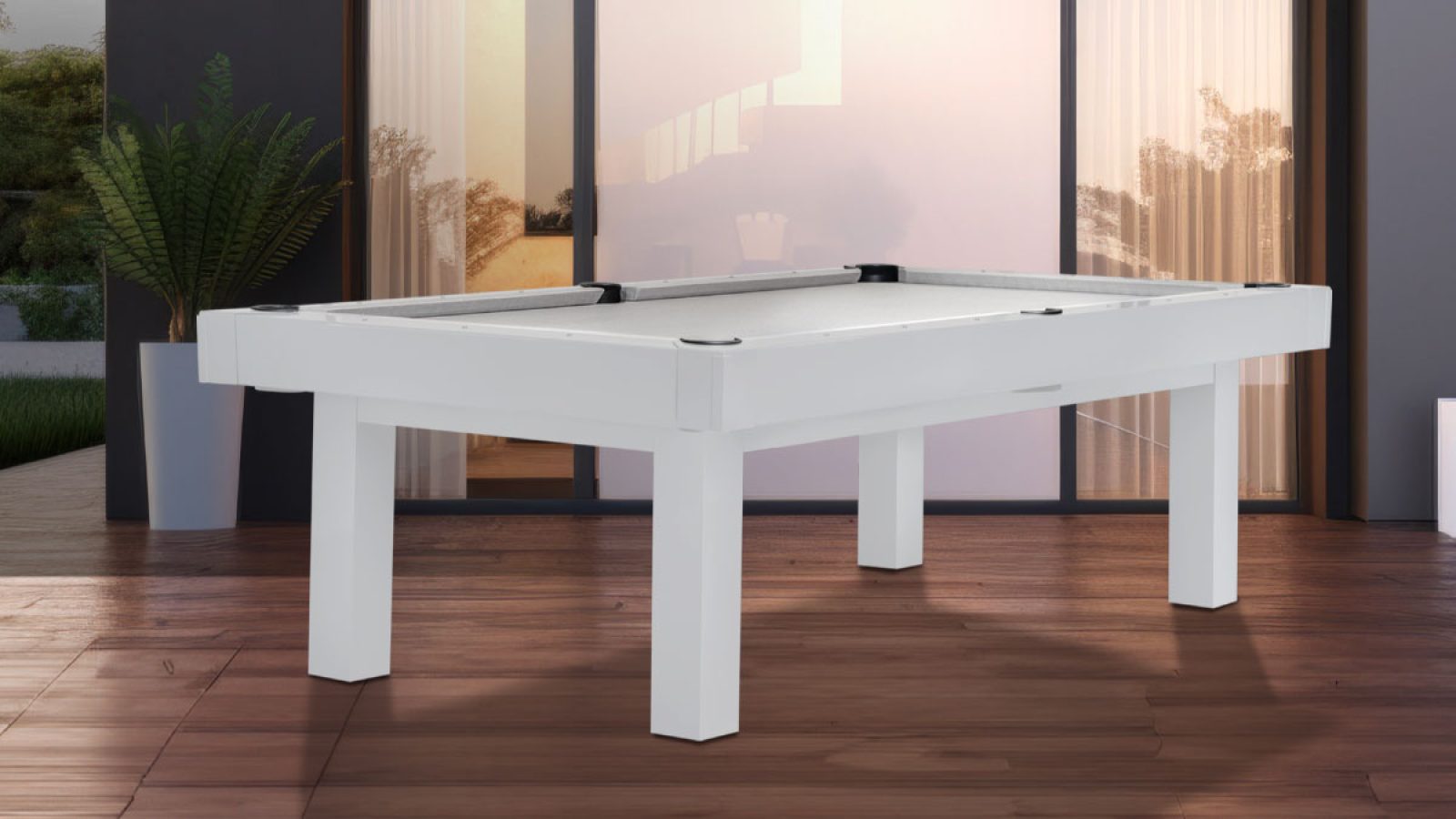 R&R Outdoors Veranda Pool Table | White Auto Paint R&R Outdoors Veranda Pool Table | White Auto Paint